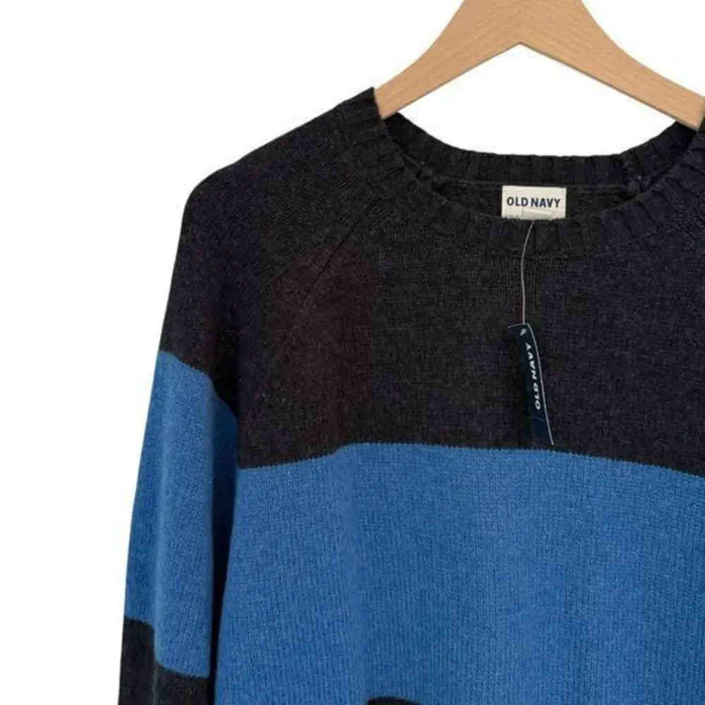 NWT Old Navy Wool Blend Blue Striped Rugby Sweater Men's Size XL